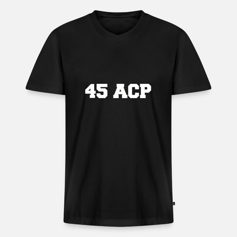 Just 45ACP white - Männer Premium Bio T-Shirt mit V-Ausschnitt - Schwarz