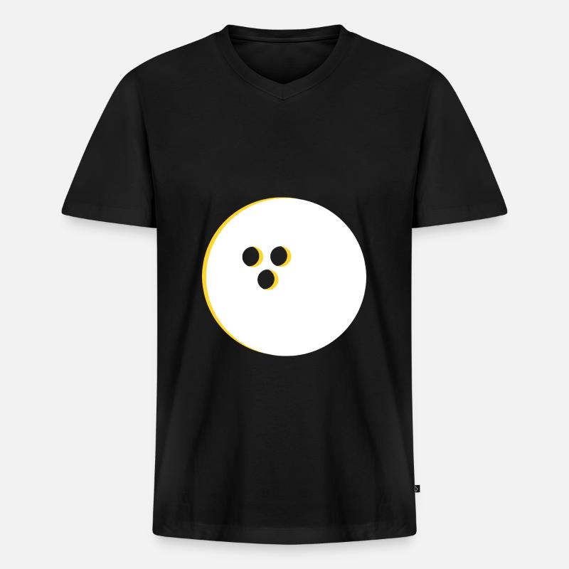 Bowlingkugel, Bowling - Männer Premium Bio T-Shirt mit V-Ausschnitt - Schwarz