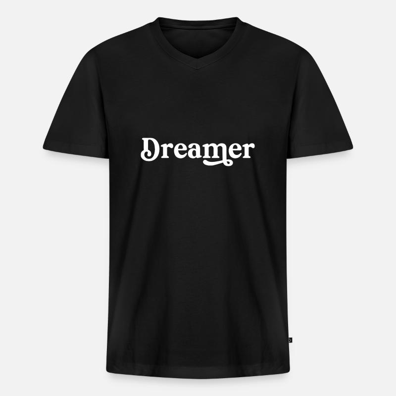 Träumer Glaube an deine Träume - Männer Premium Bio T-Shirt mit V-Ausschnitt - Schwarz