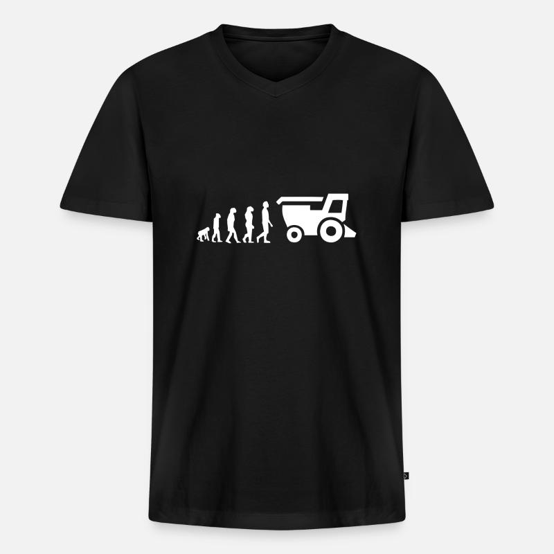 Reaper-Evolution - Männer Premium Bio T-Shirt mit V-Ausschnitt - Schwarz