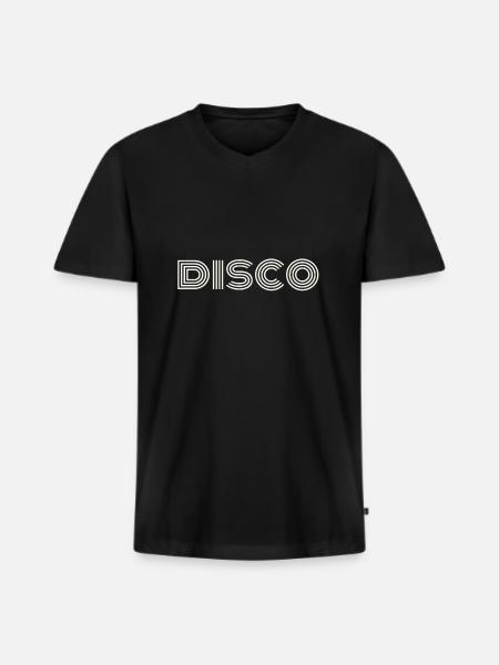 Discothèque - T-shirt encolure en V Premium bio Homme - noir