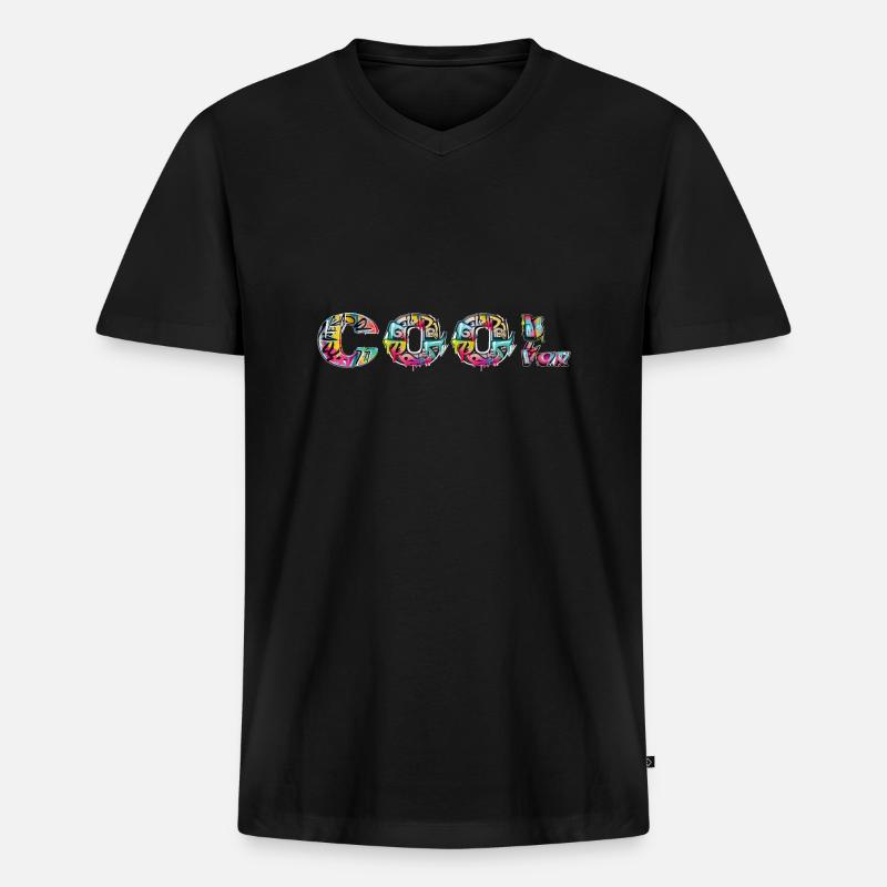Cool Graffiti - Männer Premium Bio T-Shirt mit V-Ausschnitt - Schwarz