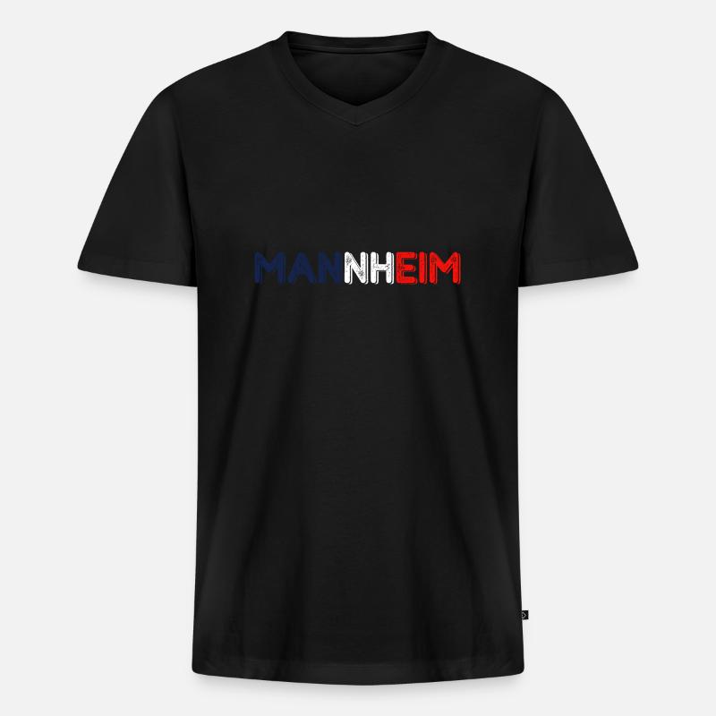Mannheim Monnem Mannheimat - Männer Premium Bio T-Shirt mit V-Ausschnitt - Schwarz