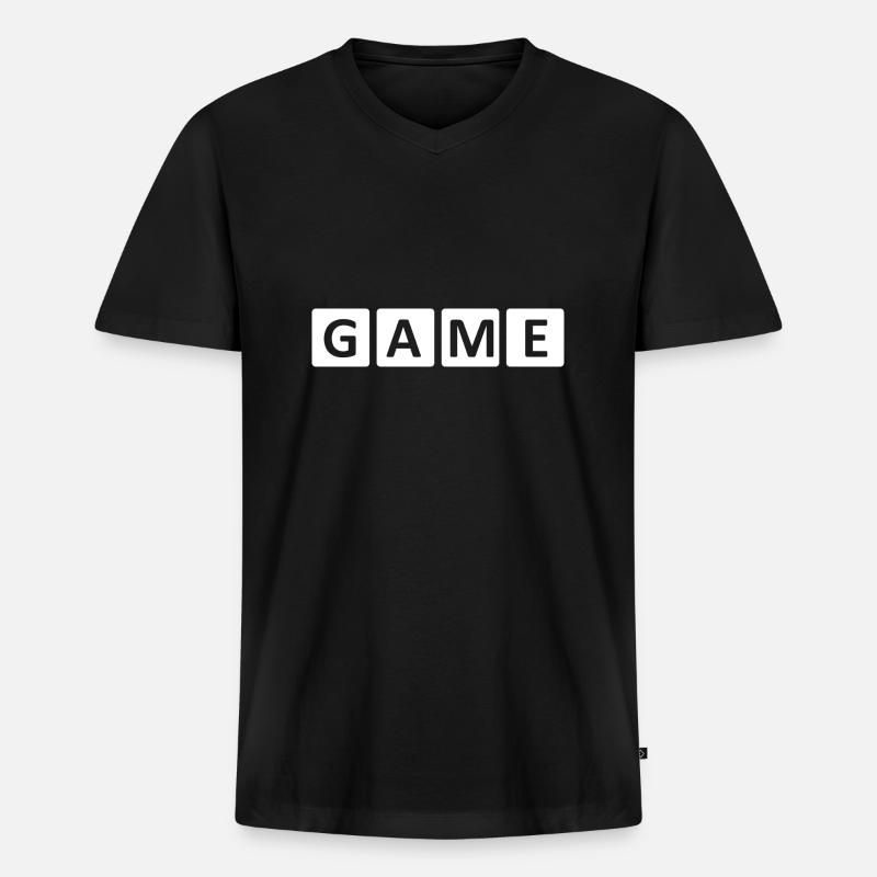 Game Gaming PC - Männer Premium Bio T-Shirt mit V-Ausschnitt - Schwarz