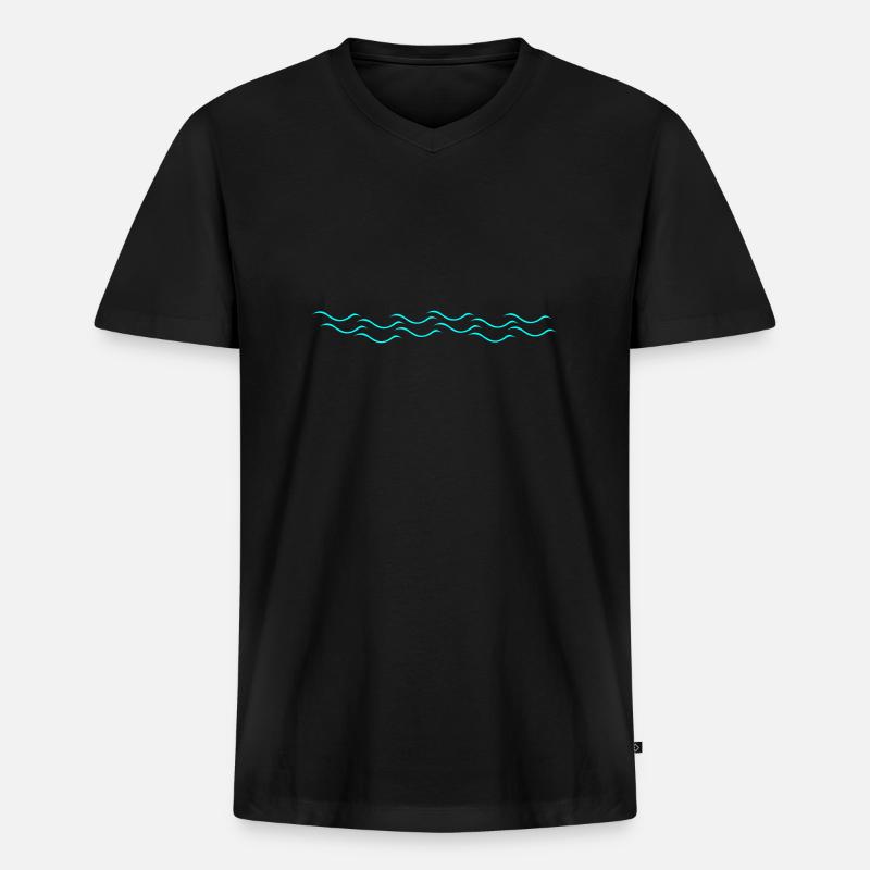 wasser - Männer Premium Bio T-Shirt mit V-Ausschnitt - Schwarz