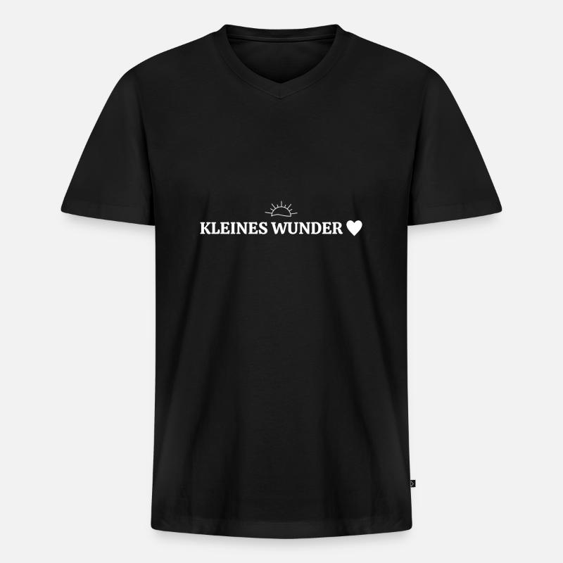 Kleines Wunder - Männer Premium Bio T-Shirt mit V-Ausschnitt - Schwarz