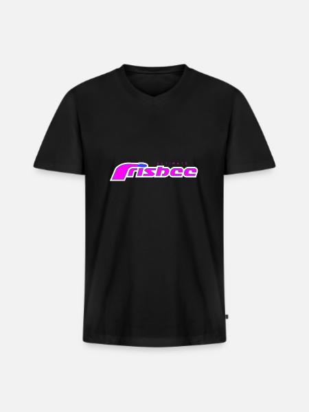 Ultimate Frisbee Purple - Men's Premium Organic T-shirt with V-neck - black