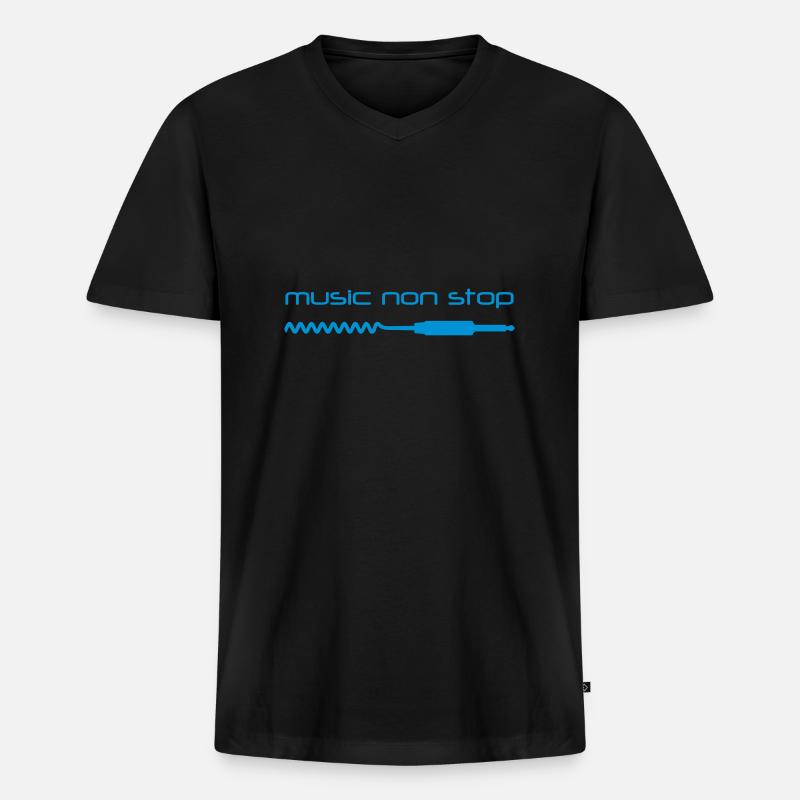 dj - Männer Premium Bio T-Shirt mit V-Ausschnitt - Schwarz