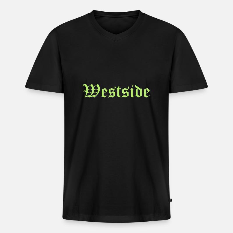 westside - Männer Premium Bio T-Shirt mit V-Ausschnitt - Schwarz