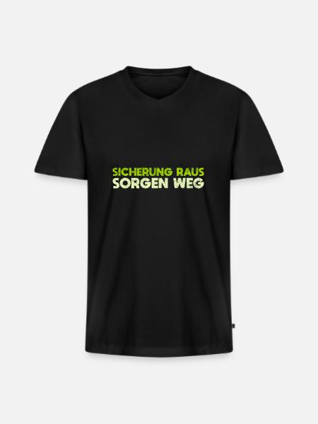 Sicherung Raus, Sorgen Weg - Männer Premium Bio T-Shirt mit V-Ausschnitt - Schwarz