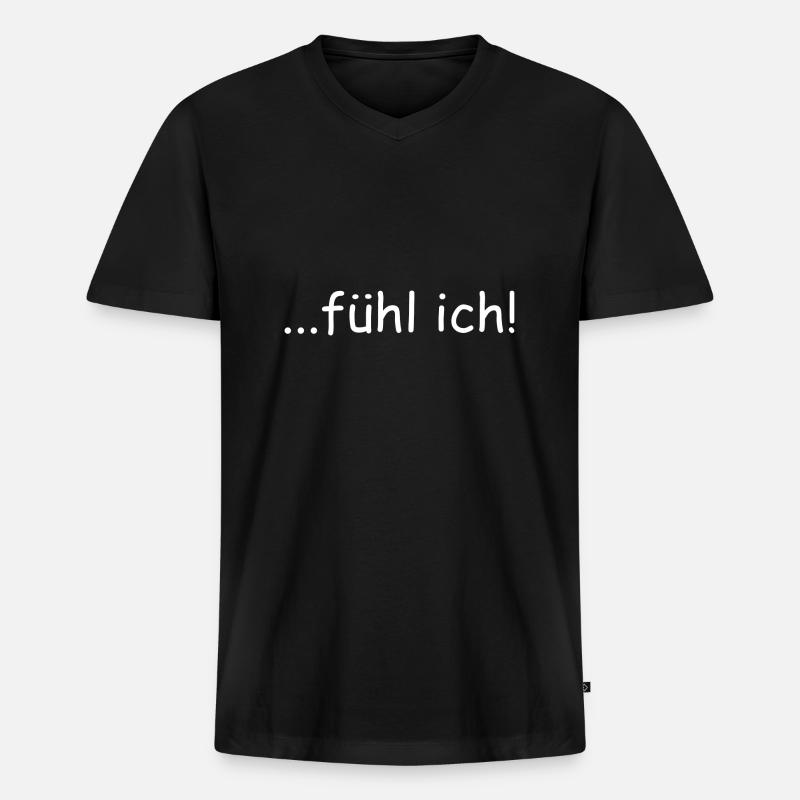 Fühl Ich! - Männer Premium Bio T-Shirt mit V-Ausschnitt - Schwarz