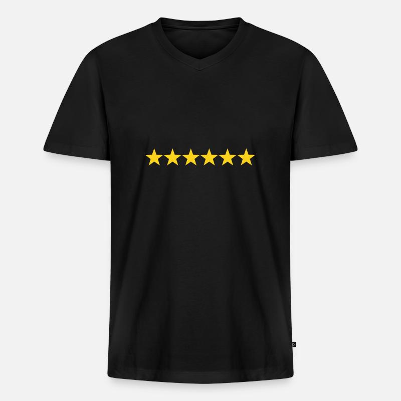 Sterne - Männer Premium Bio T-Shirt mit V-Ausschnitt - Schwarz