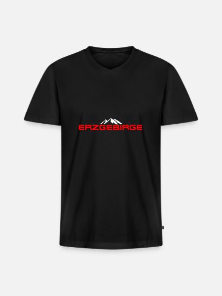 Erzgebirge - Männer Premium Bio T-Shirt mit V-Ausschnitt - Schwarz
