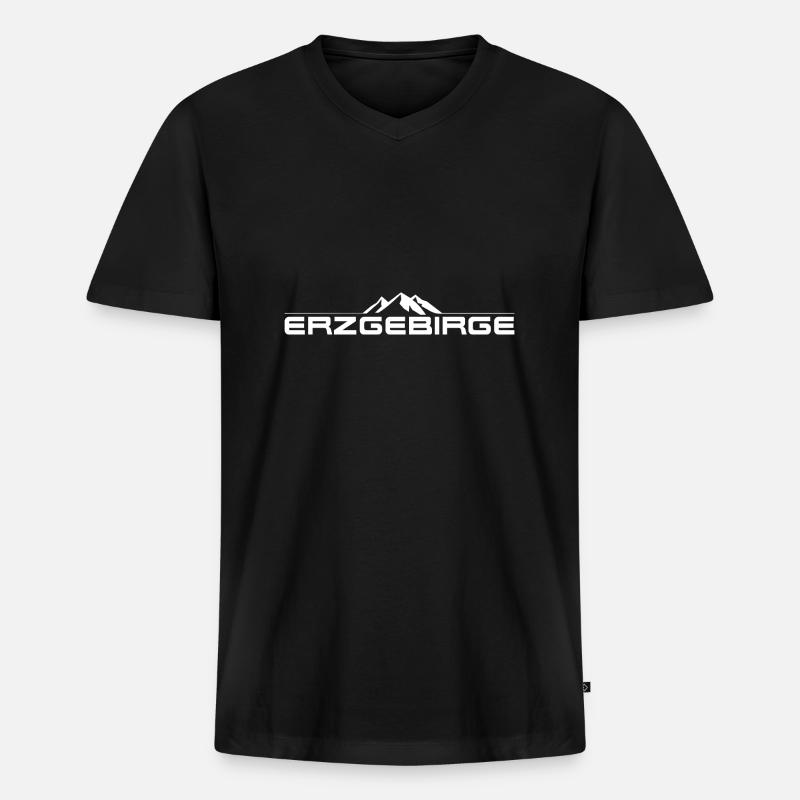 Erzgebirge - Männer Premium Bio T-Shirt mit V-Ausschnitt - Schwarz