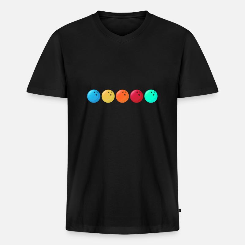 bowling bowlingteamkleidung strike bowlingbahn - Männer Premium Bio T-Shirt mit V-Ausschnitt - Schwarz