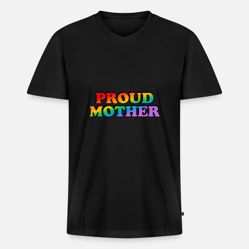 Stolze Mutter - Männer Premium Bio T-Shirt mit V-Ausschnitt - Schwarz