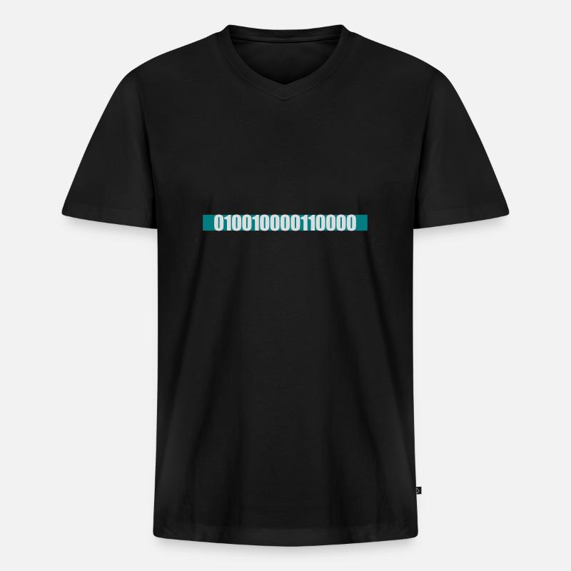 Binär Code Programm Sprache - Männer Premium Bio T-Shirt mit V-Ausschnitt - Schwarz