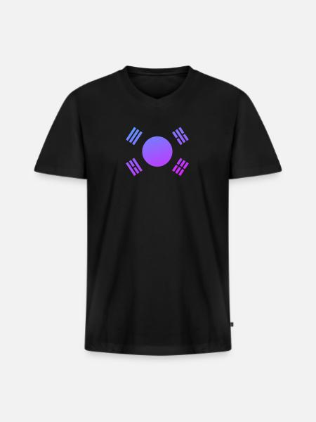 Kpop Style Korea Flag - Men's Premium Organic T-shirt with V-neck - black