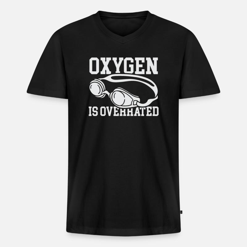 Schwimmlehrer Schwimmen Schwimmer - Männer Premium Bio T-Shirt mit V-Ausschnitt - Schwarz