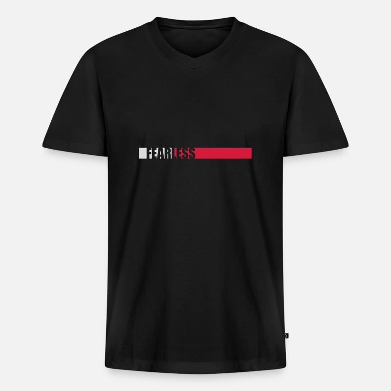 fearless Text Quote Design - Men's Premium Organic T-shirt with V-neck - black