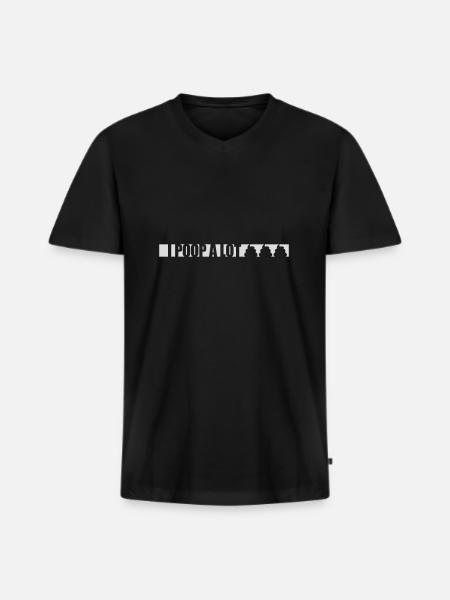 I poop a lot - Men's Premium Organic T-shirt with V-neck - black