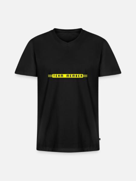Team Member - Men's Premium Organic T-shirt with V-neck - black
