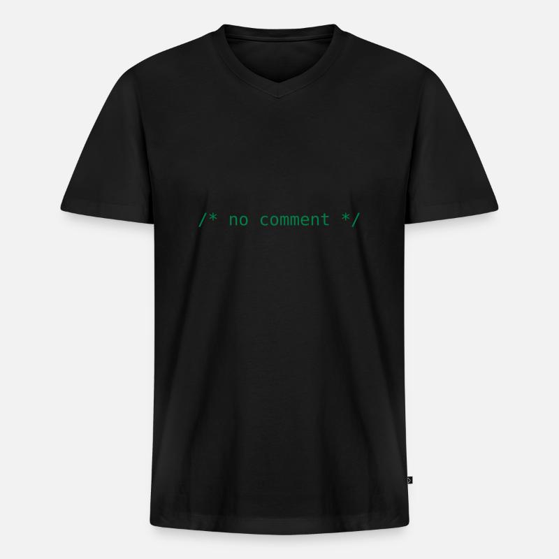 no comment - Männer Premium Bio T-Shirt mit V-Ausschnitt - Schwarz
