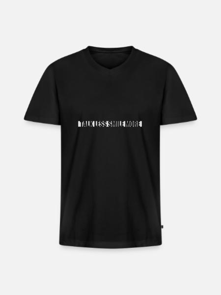 talk less smile more - Men's Premium Organic T-shirt with V-neck - black