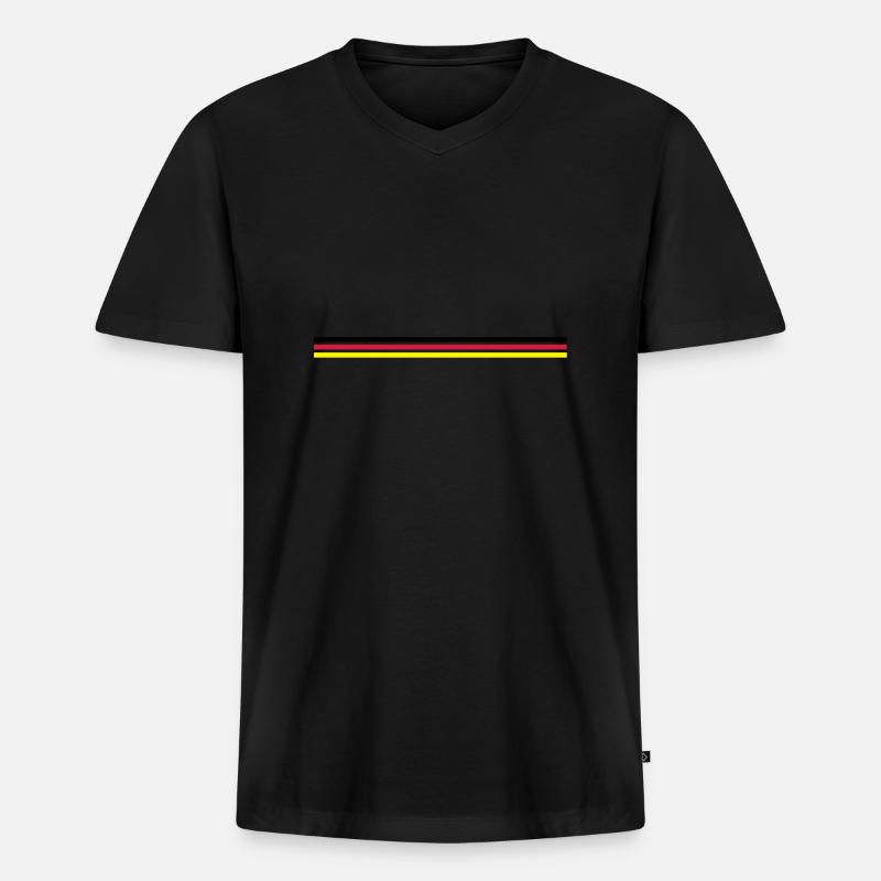 Flagge Deutschland - Männer Premium Bio T-Shirt mit V-Ausschnitt - Schwarz