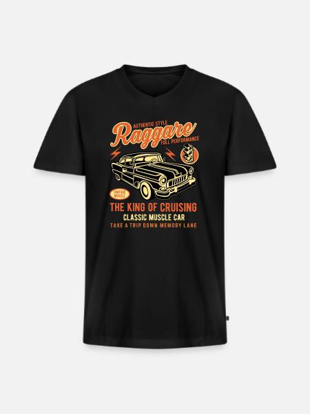 Raggare T-Shirts - Ekologisk premium-T-shirt med V-ringning herr - svart