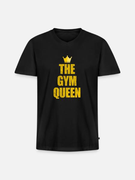 The Gym Queen gym - Men's Premium Organic T-shirt with V-neck - black