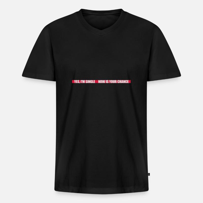 single now your chance - Männer Premium Bio T-Shirt mit V-Ausschnitt - Schwarz