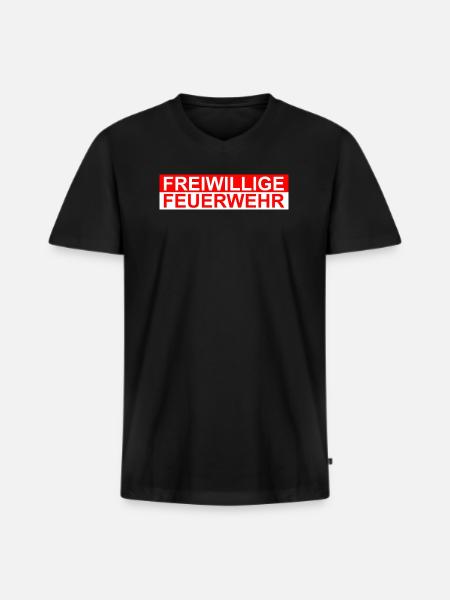 Freiwillige Feuerwehr - Männer Premium Bio T-Shirt mit V-Ausschnitt - Schwarz