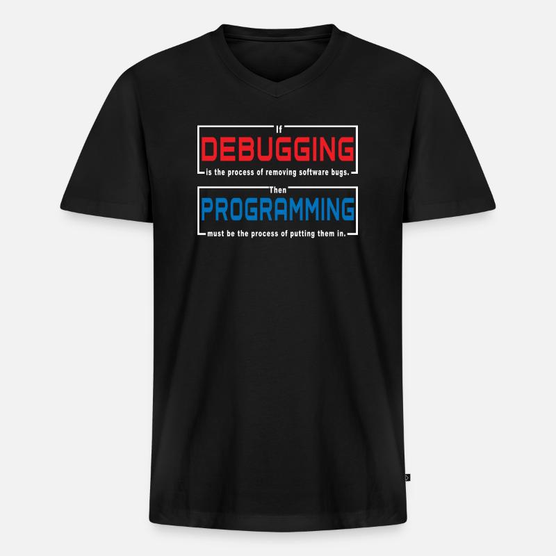 Debugging programming - Men's Premium Organic T-shirt with V-neck - black