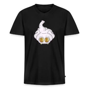 MORDRE - T-shirt encolure en V Premium bio Homme - noir - Devant - Nico (187cm)