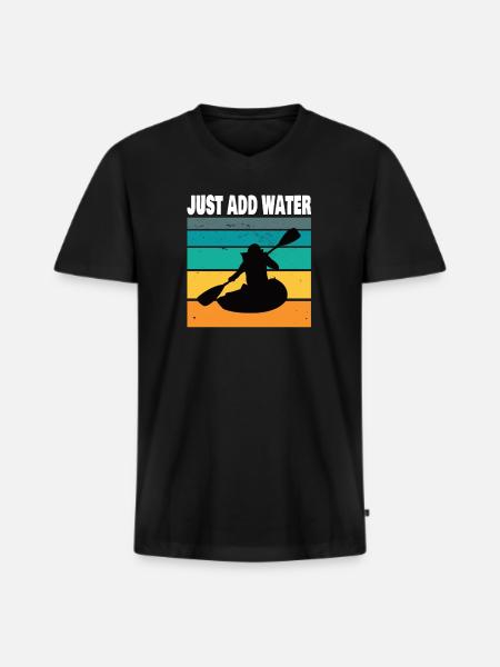 Kajak Kajakfahrer Paddelboot Geschenkidee - Männer Premium Bio T-Shirt mit V-Ausschnitt - Schwarz
