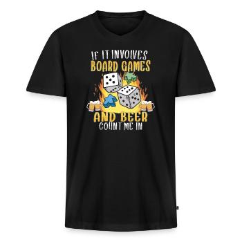 Board Games Beer Board Gamer Board Games & Beer - Männer Premium Bio T-Shirt mit V-Ausschnitt - Schwarz - Vorne - Nico (187cm)