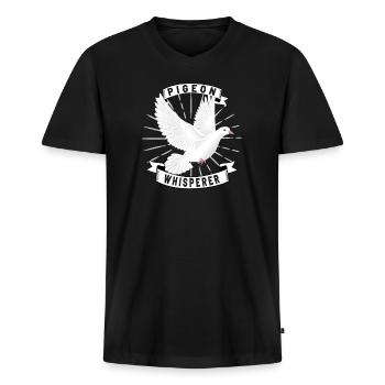 Pigeon Pigeon Racing Pigeon Racer Pigeon Keeper - Männer Premium Bio T-Shirt mit V-Ausschnitt - Schwarz - Vorne - Nico (187cm)