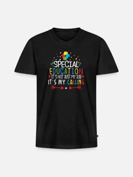 Sonderschullehrer Sped Teacher Inclusion - Männer Premium Bio T-Shirt mit V-Ausschnitt - Schwarz