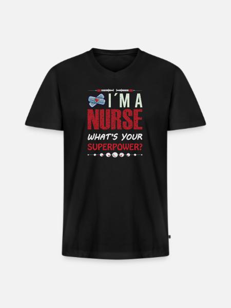 Nurse Nursing Clinic Paramedic - Men's Premium Organic T-shirt with V-neck - black