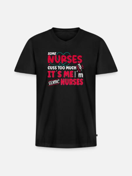 Nurse Nursing Clinic Paramedic - Men's Premium Organic T-shirt with V-neck - black
