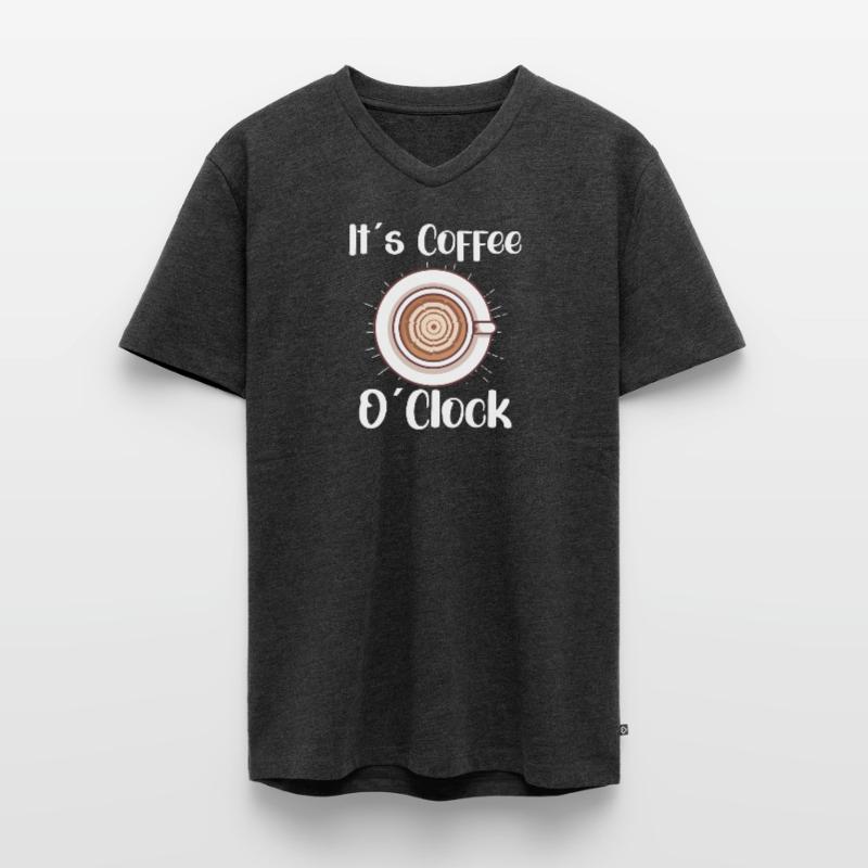 Coffee Lover Caffeine Molecule Java Latte Espresso Men's Premium Organic T-shirt with V-neck
