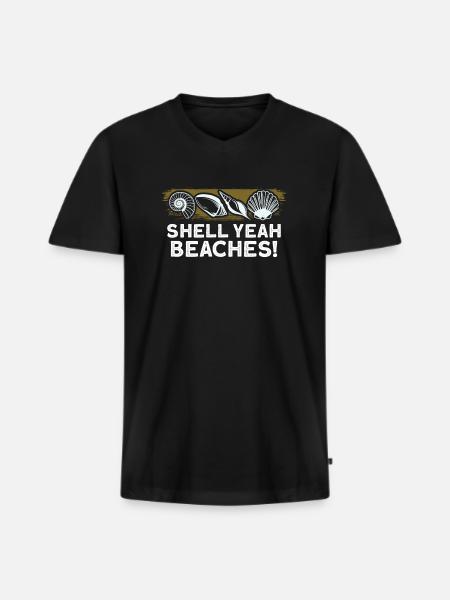 seashells shell collector shell collecting Gift - Men's Premium Organic T-shirt with V-neck - black