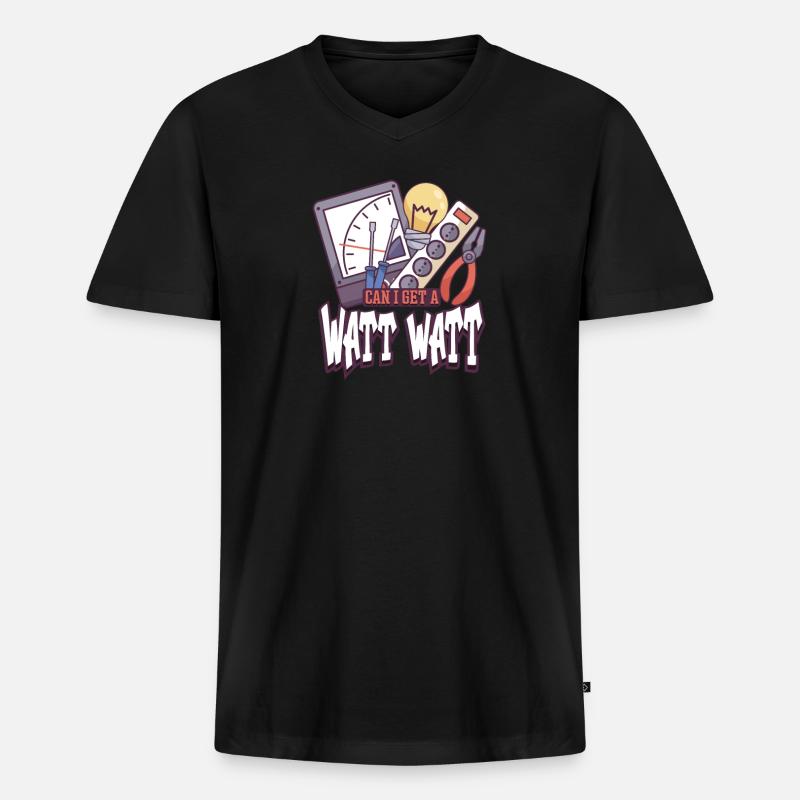 Electrician Electrical Engineer Lineman Electrical - Männer Premium Bio T-Shirt mit V-Ausschnitt - Schwarz