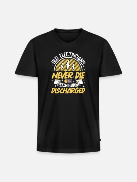Electrician Electrical Engineer Lineman Electrical - Männer Premium Bio T-Shirt mit V-Ausschnitt - Schwarz