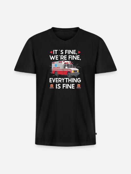 Paramedic First Responder Ambulance Driver - Men's Premium Organic T-shirt with V-neck - black