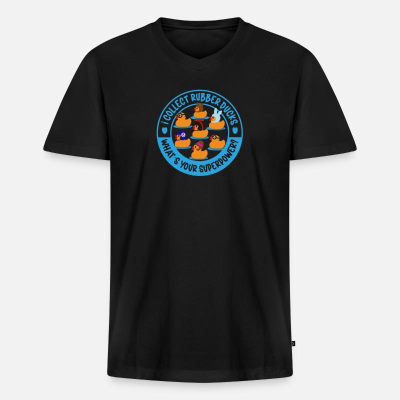 Gummiente Gummienten Entenliebhaber Badezimmer - Männer Premium Bio T-Shirt mit V-Ausschnitt - Schwarz