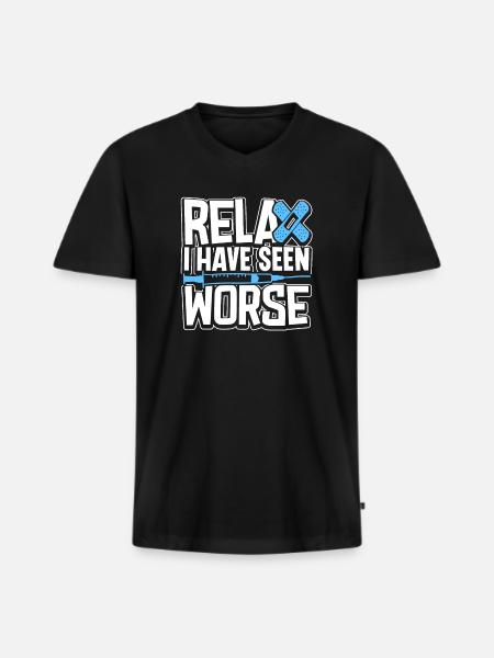 Nurse Nursing Clinic Paramedic - Men's Premium Organic T-shirt with V-neck - black