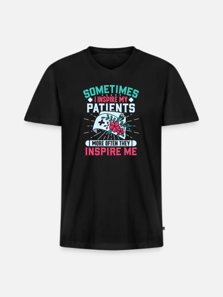 Nurse Nursing Clinic Paramedic - Men's Premium Organic T-shirt with V-neck - black