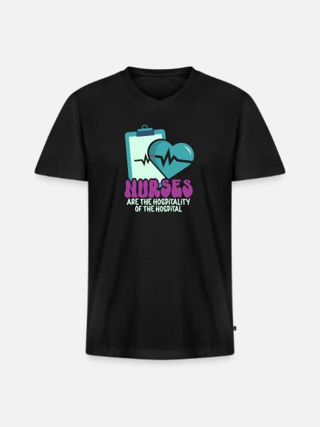 Nurse Nursing Clinic Paramedic - Men's Premium Organic T-shirt with V-neck - black